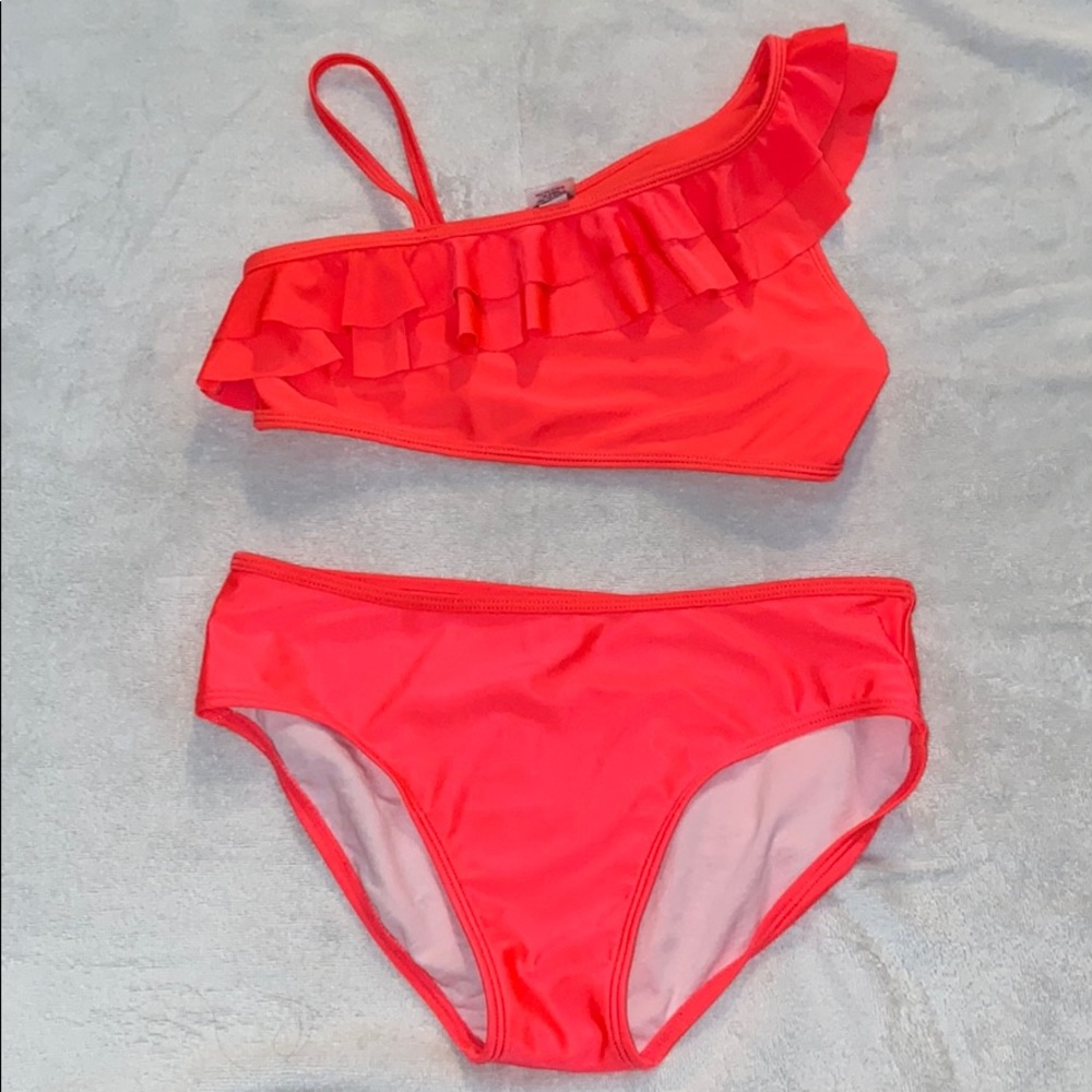 Neon pink swim set